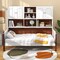 Pine Wood Twin Bed with Bookcase, Storage Shelves and Modern Vintage Design